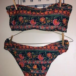 Two Piece bandeau swimsuit.